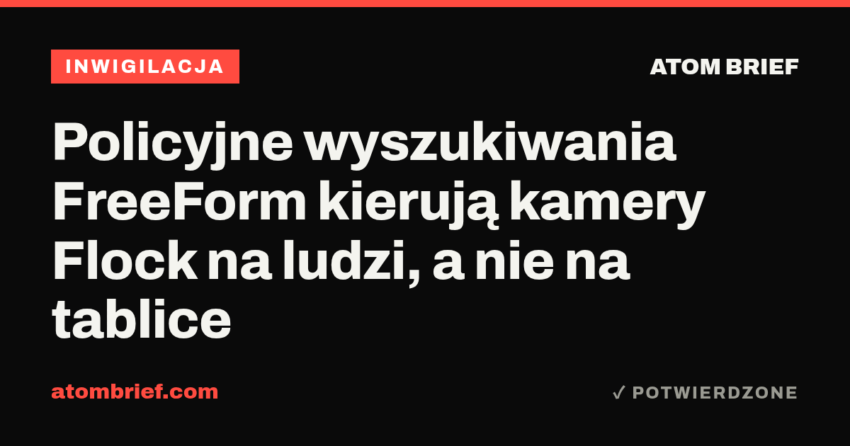 Policyjne wyszukiwania FreeForm kierują kamery Flock na ludzi, a nie na tablice