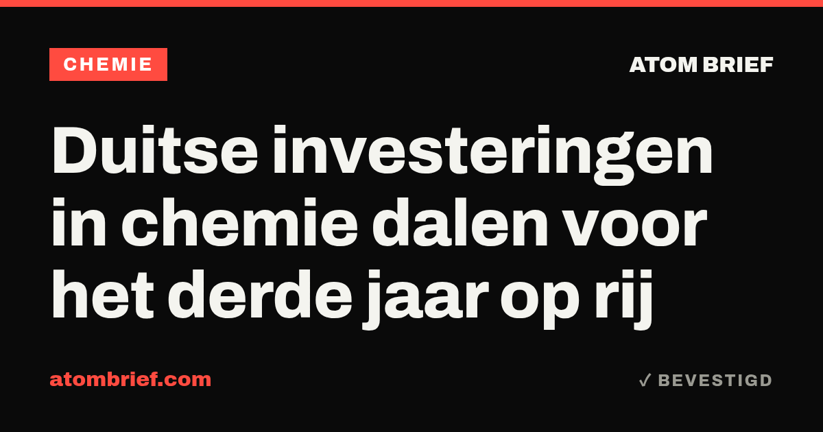 Duitse investeringen in chemie dalen voor het derde jaar op rij