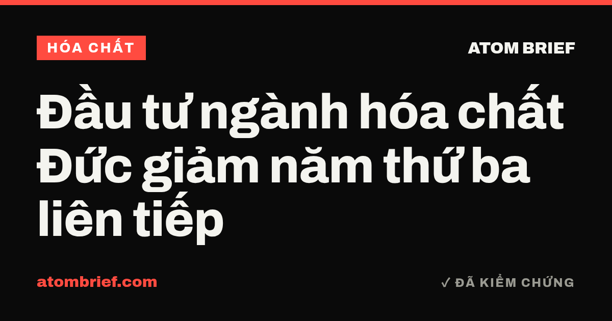 Đầu tư ngành hóa chất Đức giảm năm thứ ba liên tiếp