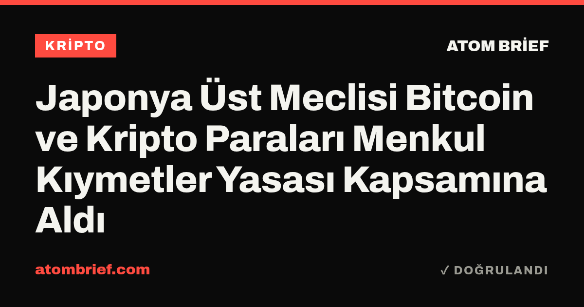 Japonya Üst Meclisi Bitcoin ve Kripto Paraları Menkul Kıymetler Yasası Kapsamına Aldı