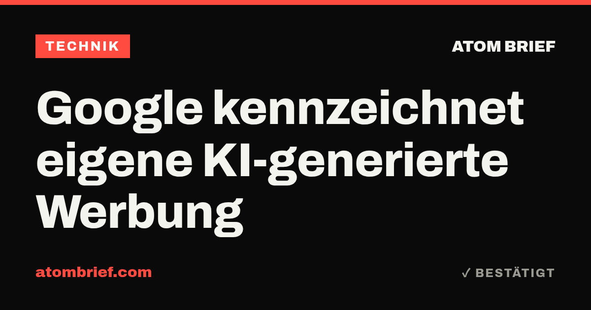 Google kennzeichnet eigene KI-generierte Werbung