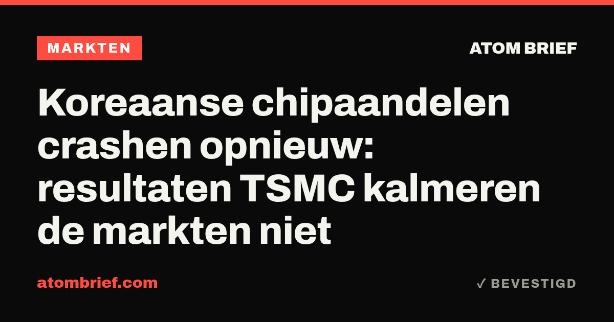 Koreaanse chipaandelen crashen opnieuw: resultaten TSMC kalmeren de markten niet