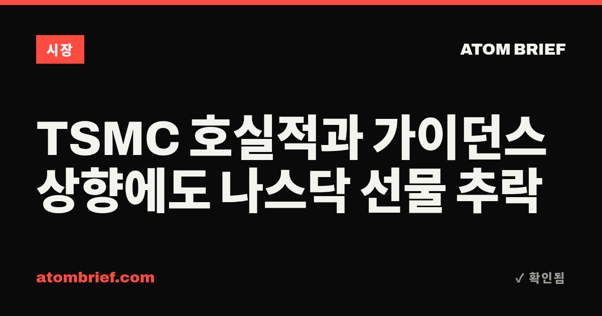TSMC 호실적과 가이던스 상향에도 나스닥 선물 추락