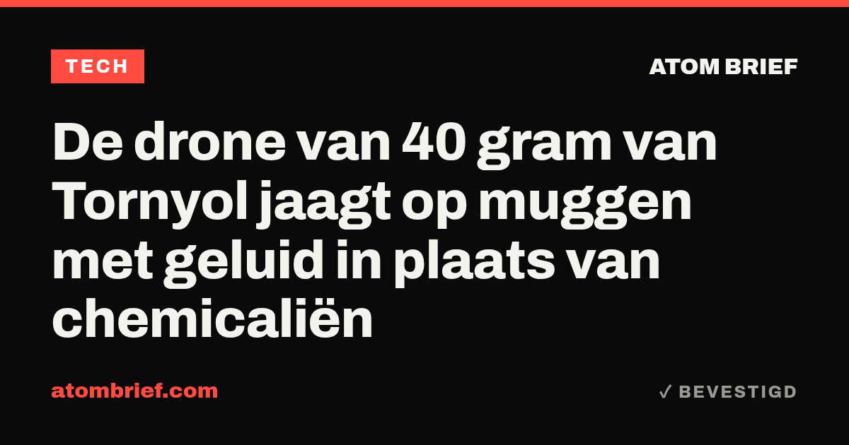 De drone van 40 gram van Tornyol jaagt op muggen met geluid in plaats van chemicaliën