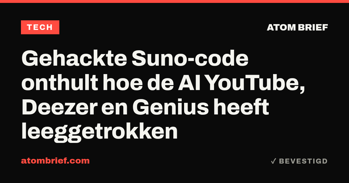 Gehackte Suno-code onthult hoe de AI YouTube, Deezer en Genius heeft leeggetrokken