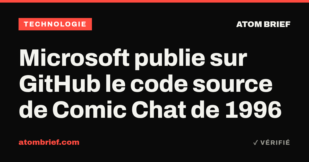 Microsoft publie sur GitHub le code source de Comic Chat de 1996