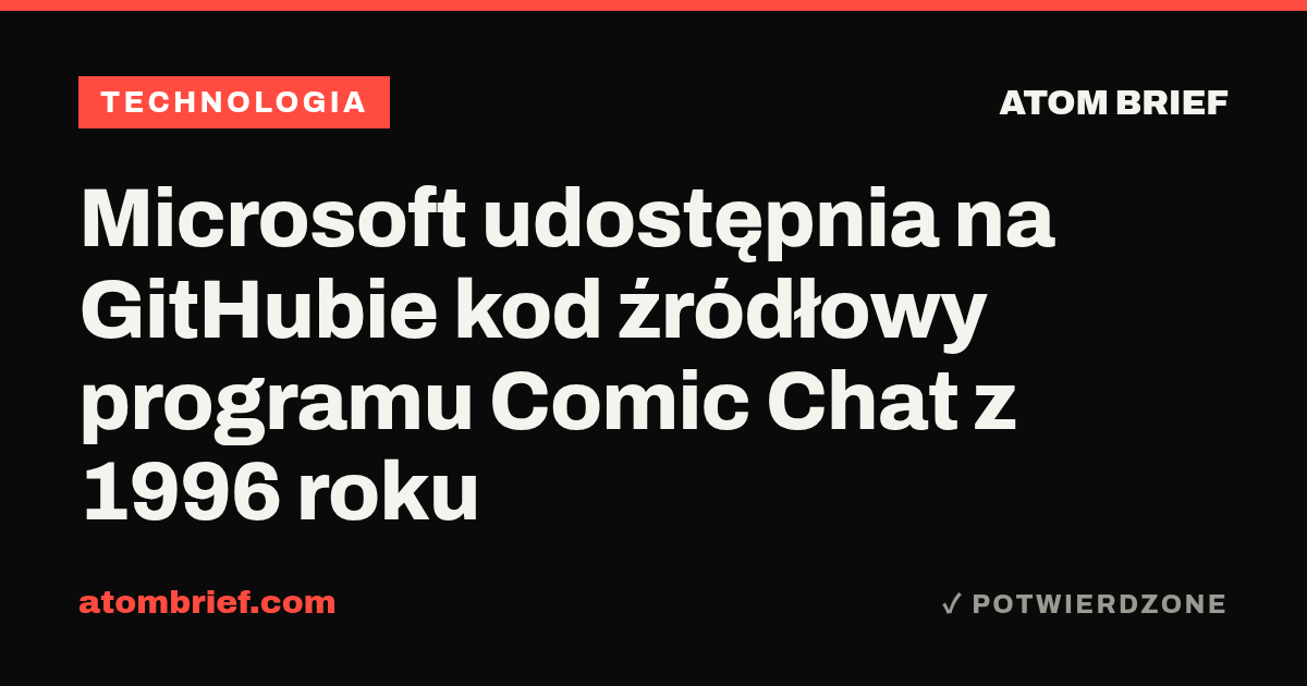 Microsoft udostępnia na GitHubie kod źródłowy programu Comic Chat z 1996 roku