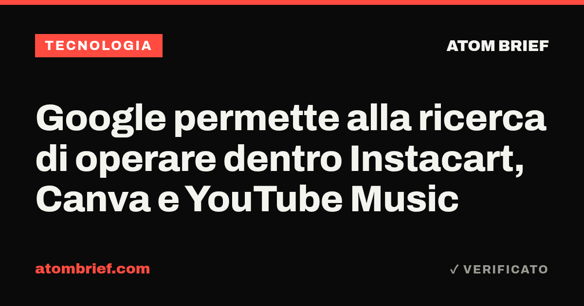 Google permette alla ricerca di operare dentro Instacart, Canva e YouTube Music