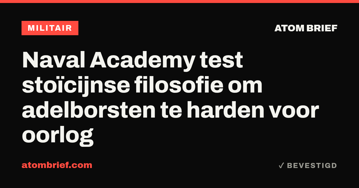 Naval Academy test stoïcijnse filosofie om adelborsten te harden voor oorlog