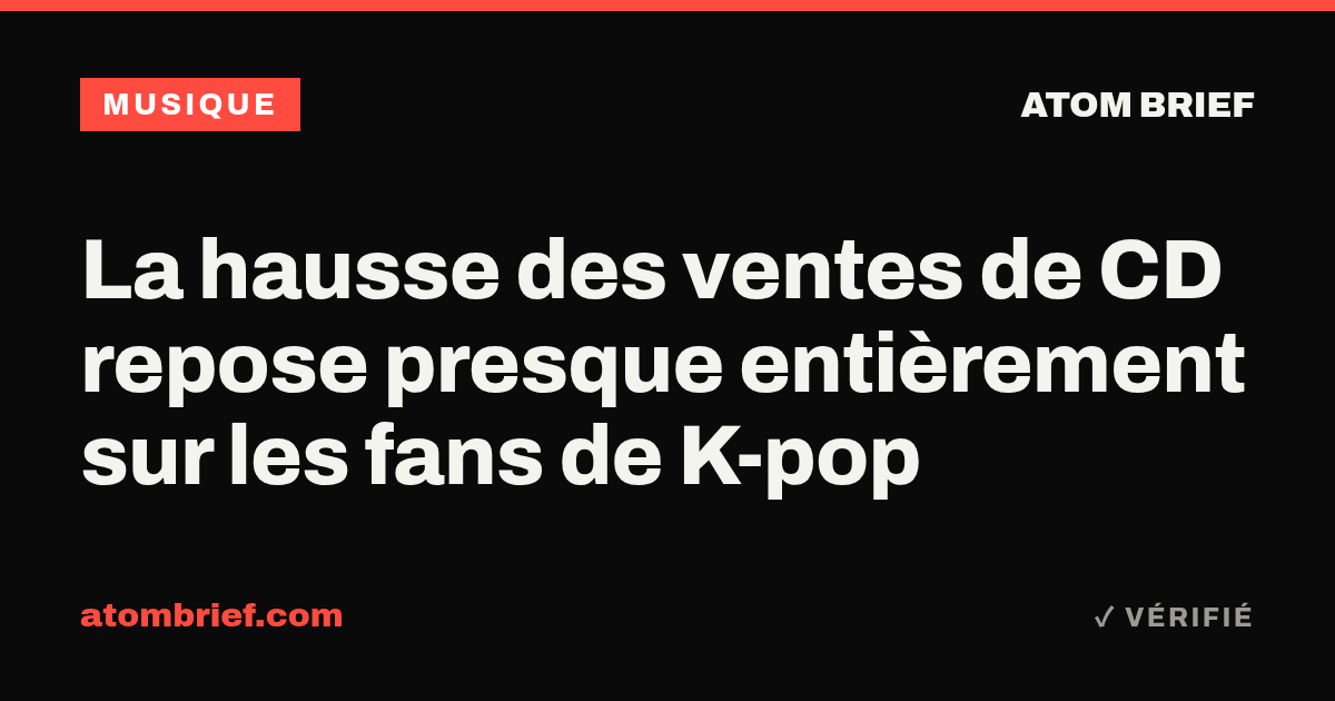 La hausse des ventes de CD repose presque entièrement sur les fans de K-pop