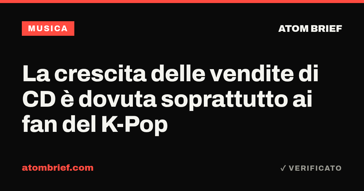 La crescita delle vendite di CD è dovuta soprattutto ai fan del K-Pop