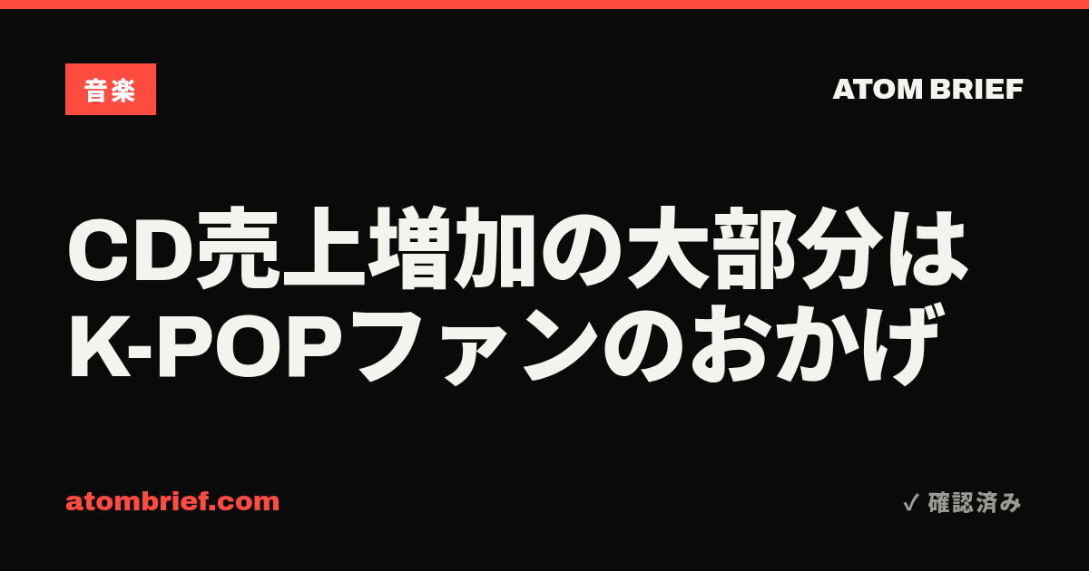 CD売上増加の大部分はK-POPファンのおかげ