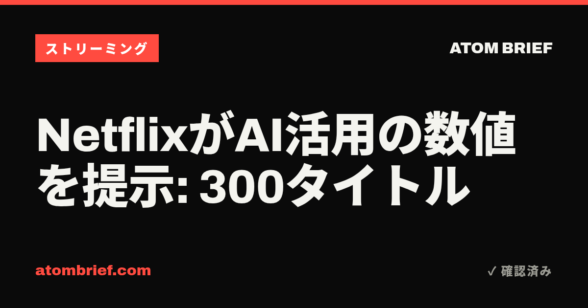 NetflixがAI活用の数値を提示: 300タイトル
