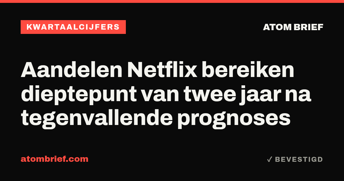 Aandelen Netflix bereiken dieptepunt van twee jaar na tegenvallende prognoses
