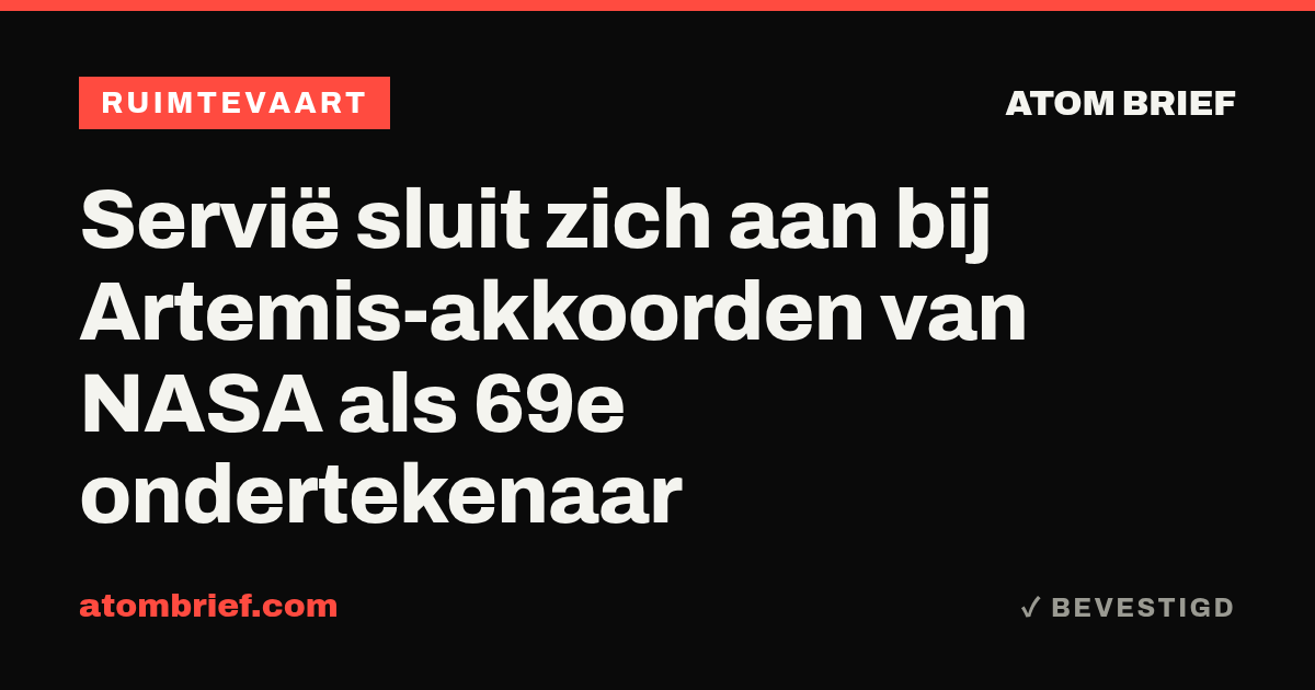 Servië sluit zich aan bij Artemis-akkoorden van NASA als 69e ondertekenaar