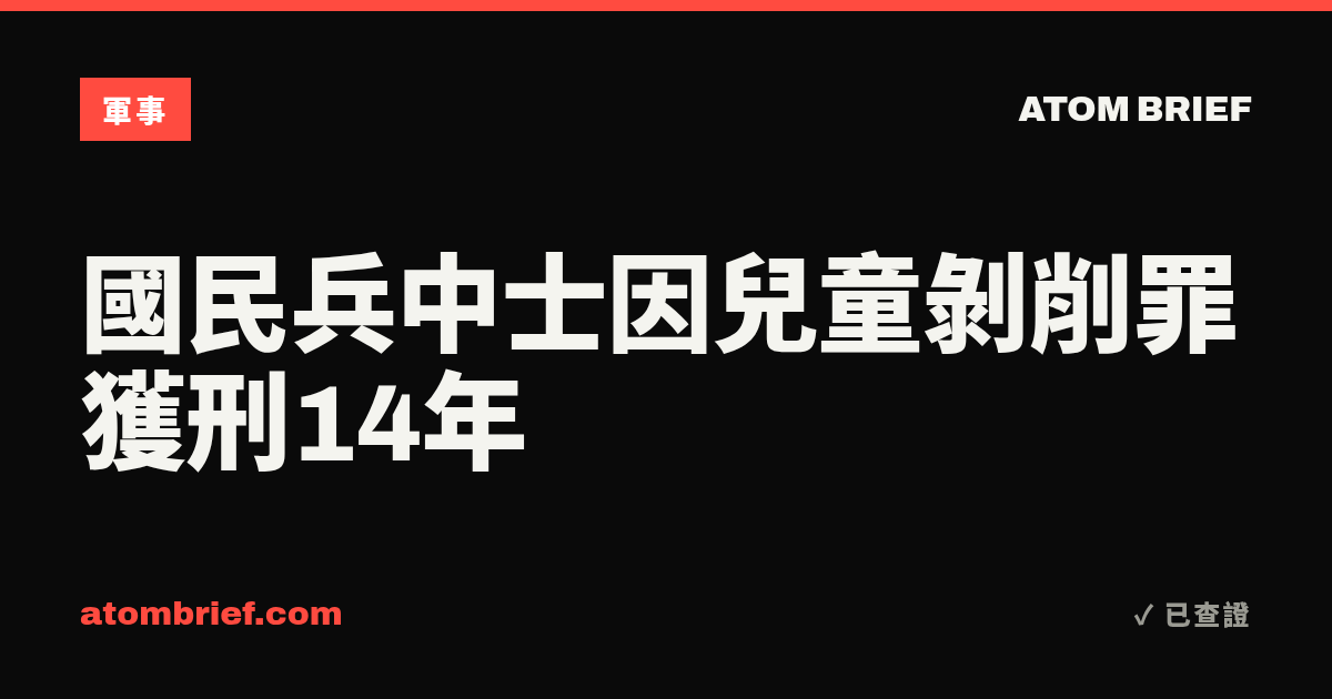 國民兵中士因兒童剝削罪獲刑14年