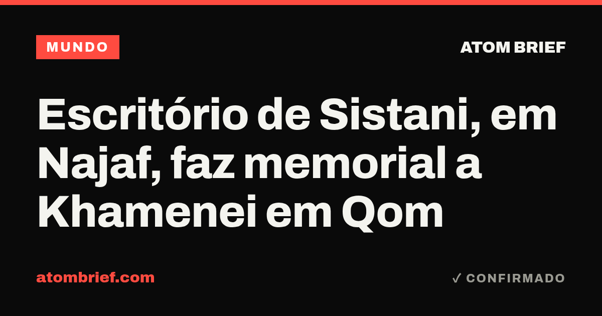 Escritório de Sistani, em Najaf, faz memorial a Khamenei em Qom