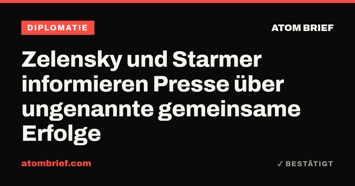Zelensky und Starmer informieren Presse über ungenannte gemeinsame Erfolge
