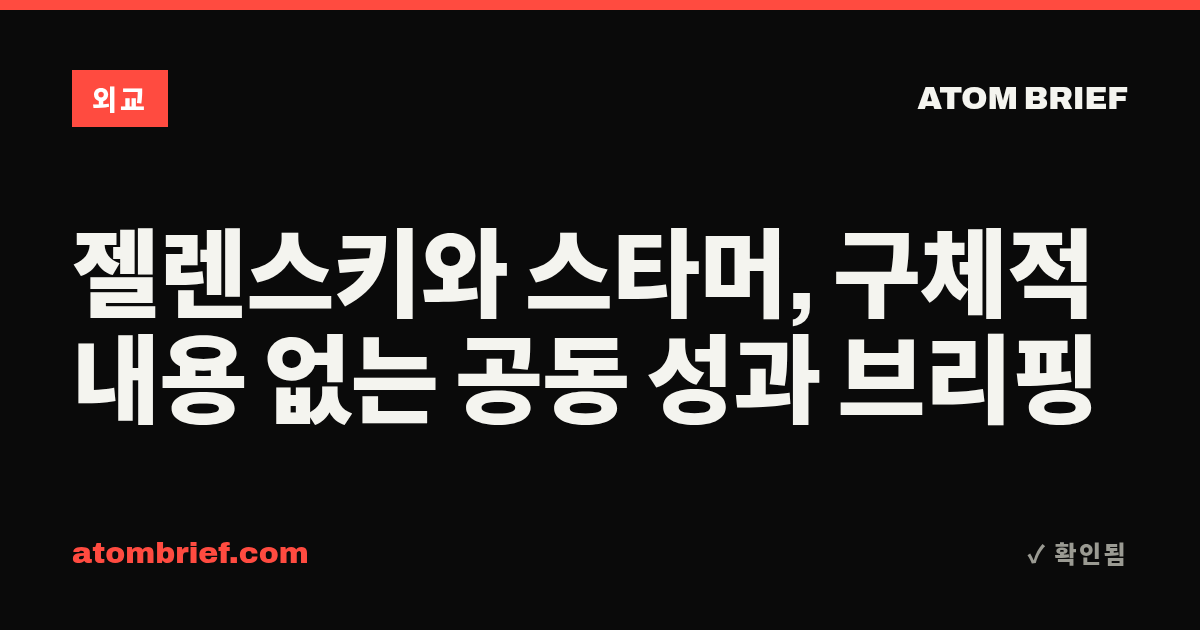 젤렌스키와 스타머, 구체적 내용 없는 공동 성과 브리핑