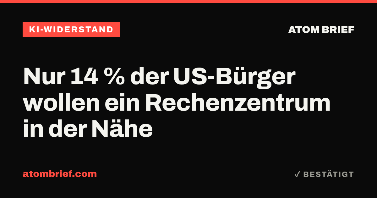 Nur 14 % der US-Bürger wollen ein Rechenzentrum in der Nähe
