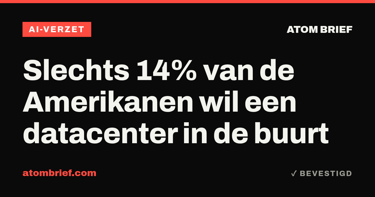 Slechts 14% van de Amerikanen wil een datacenter in de buurt