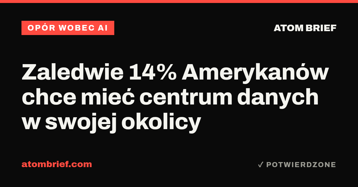 Zaledwie 14% Amerykanów chce mieć centrum danych w swojej okolicy