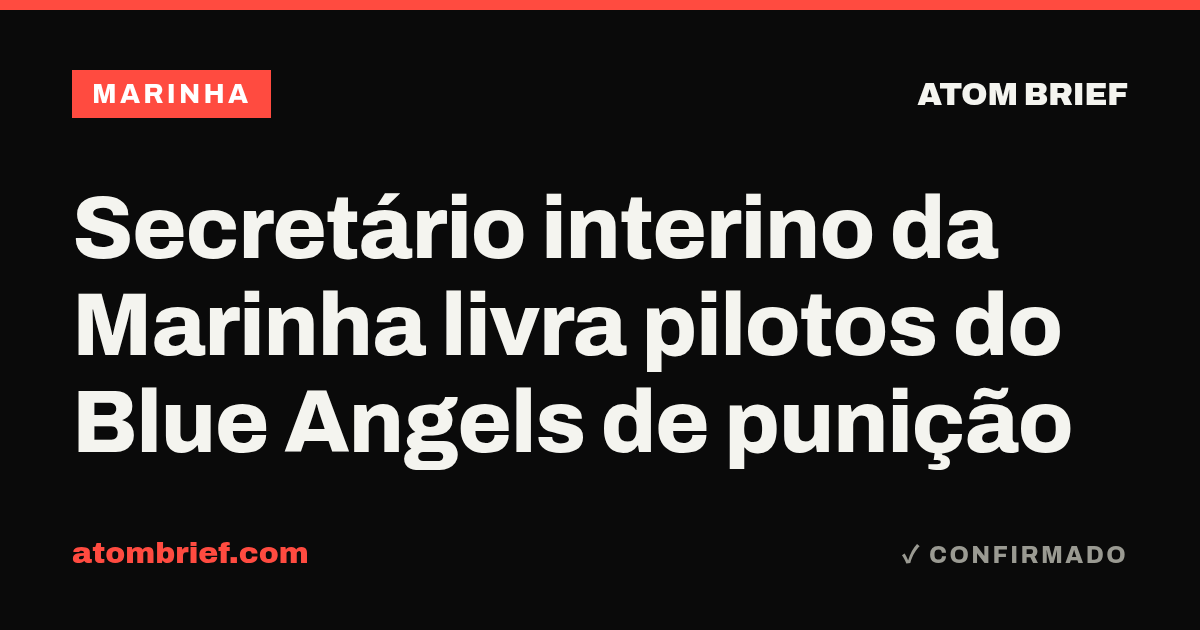 Secretário interino da Marinha livra pilotos do Blue Angels de punição