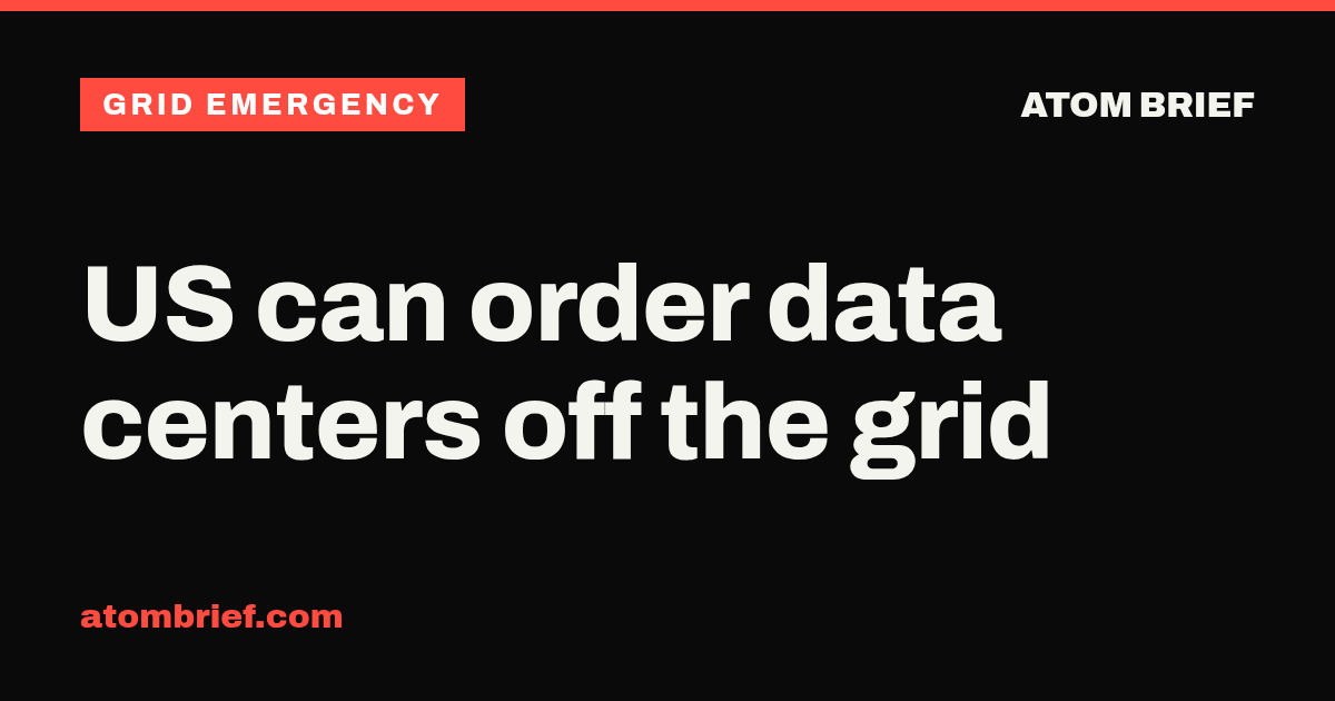 US can order data centers off the grid
