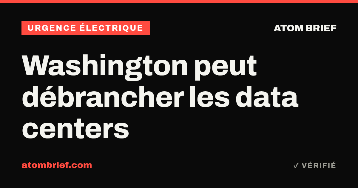 Washington peut débrancher les data centers