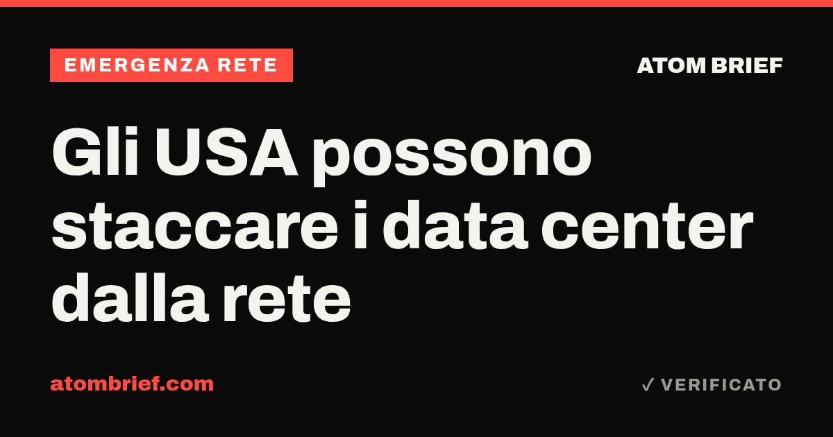 Gli USA possono staccare i data center dalla rete