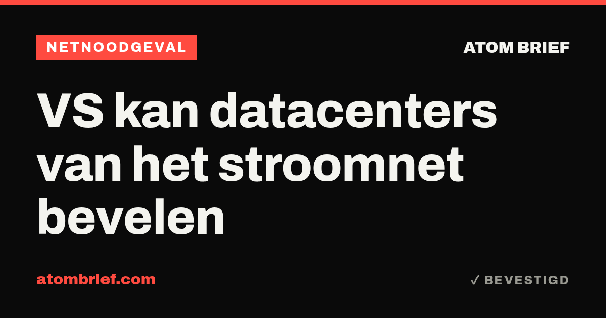 VS kan datacenters van het stroomnet bevelen