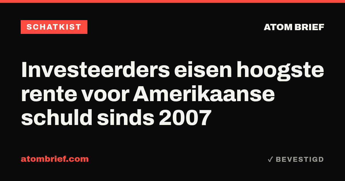 Investeerders eisen hoogste rente voor Amerikaanse schuld sinds 2007