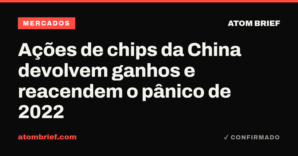 Ações de chips da China devolvem ganhos e reacendem o pânico de 2022
