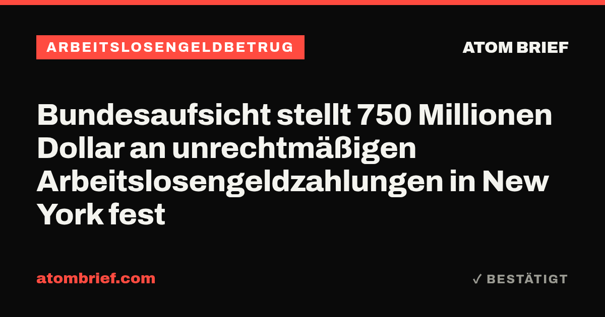 Bundesaufsicht stellt 750 Millionen Dollar an unrechtmäßigen Arbeitslosengeldzahlungen in New York fest
