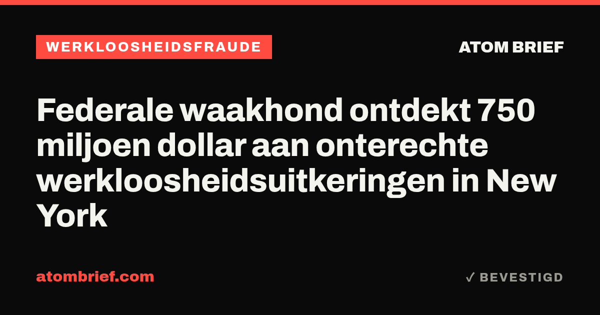Federale waakhond ontdekt 750 miljoen dollar aan onterechte werkloosheidsuitkeringen in New York