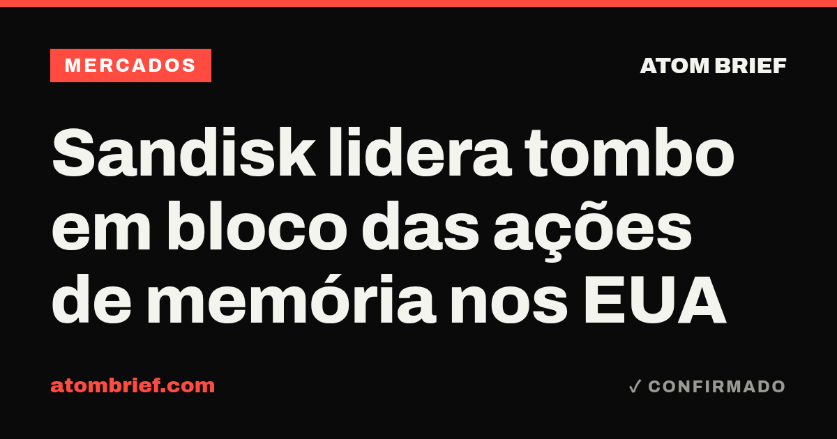 Sandisk lidera tombo em bloco das ações de memória nos EUA