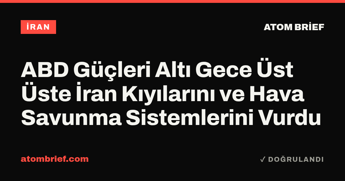 ABD Güçleri Altı Gece Üst Üste İran Kıyılarını ve Hava Savunma Sistemlerini Vurdu