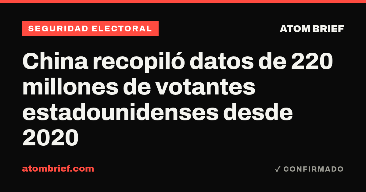 China recopiló datos de 220 millones de votantes estadounidenses desde 2020