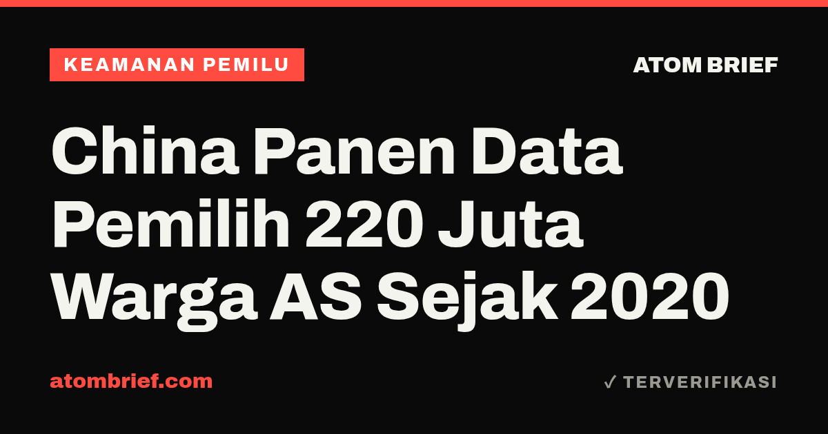 China Panen Data Pemilih 220 Juta Warga AS Sejak 2020