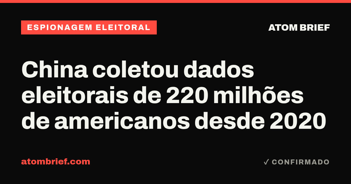 China coletou dados eleitorais de 220 milhões de americanos desde 2020