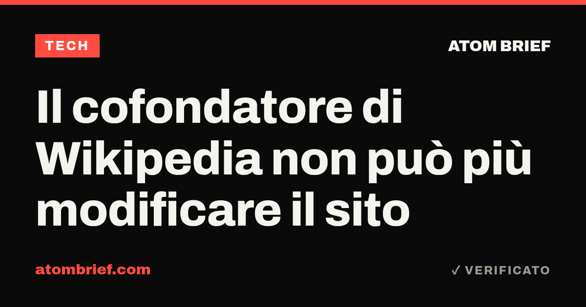 Il cofondatore di Wikipedia non può più modificare il sito