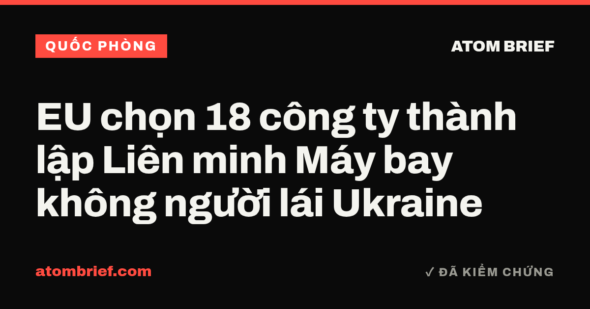 EU chọn 18 công ty thành lập Liên minh Máy bay không người lái Ukraine
