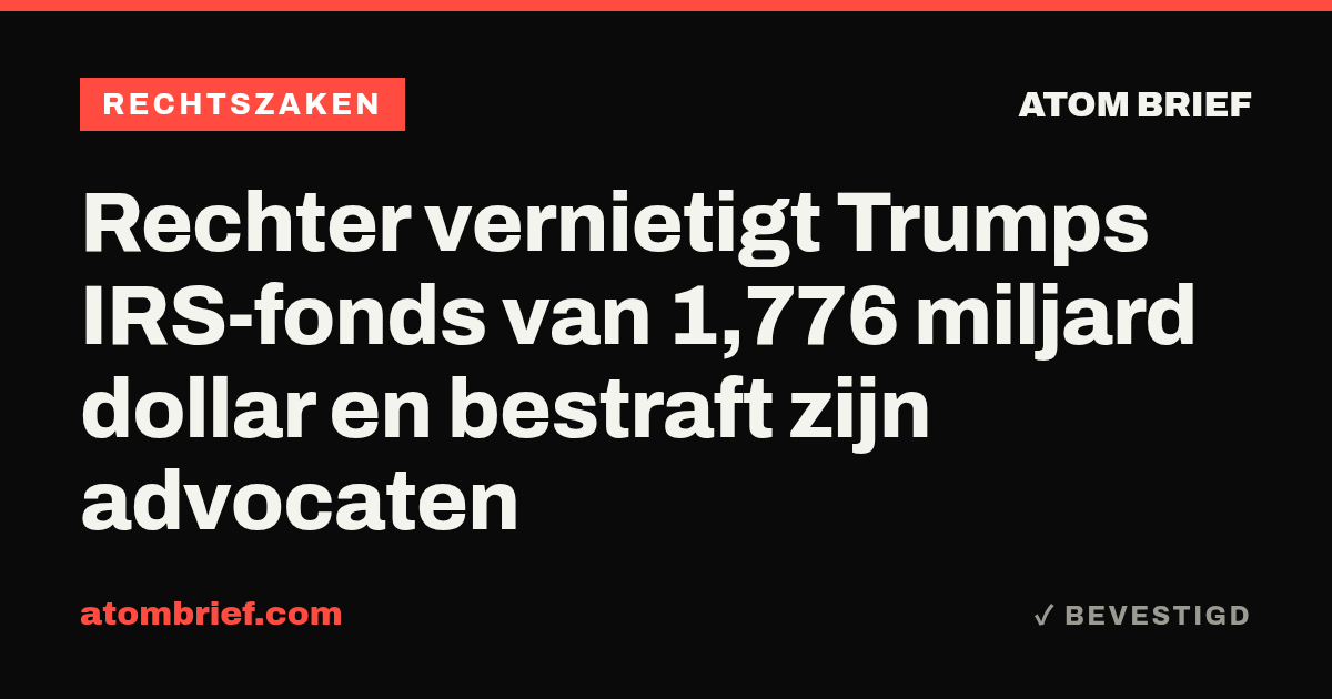 Rechter vernietigt Trumps IRS-fonds van 1,776 miljard dollar en bestraft zijn advocaten