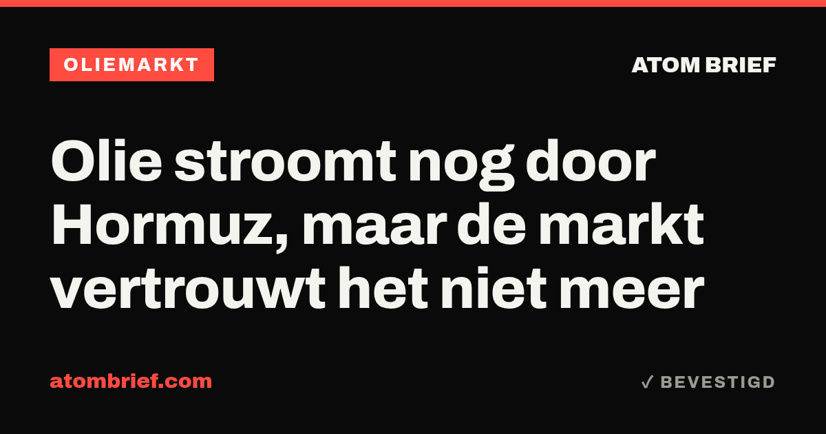 Olie stroomt nog door Hormuz, maar de markt vertrouwt het niet meer