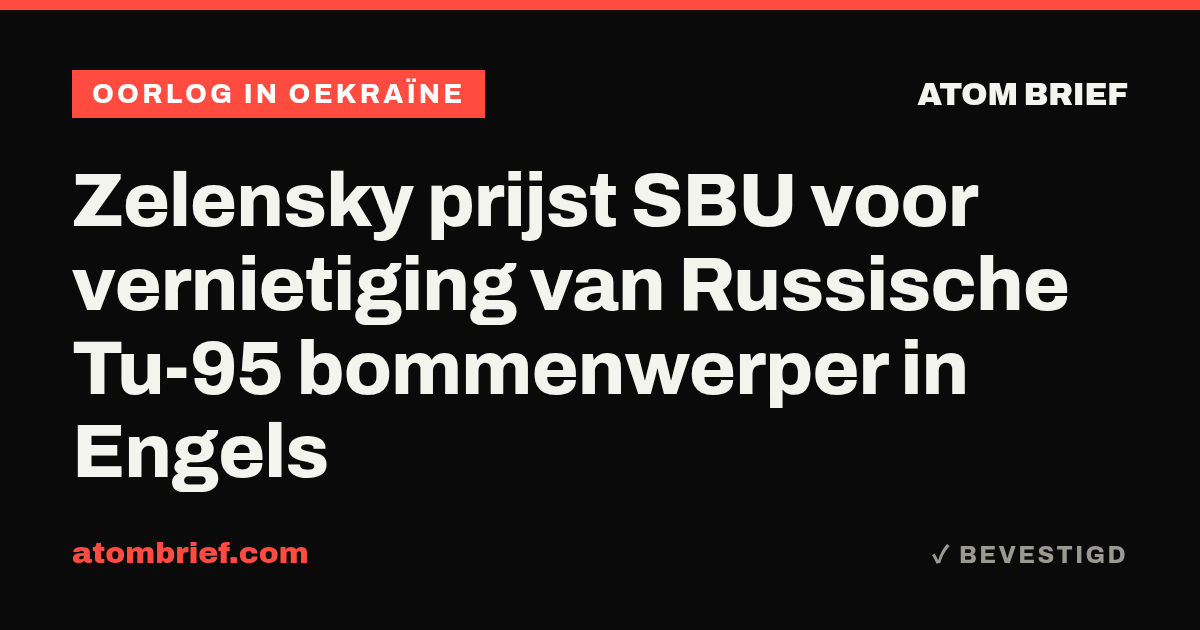 Zelensky prijst SBU voor vernietiging van Russische Tu-95 bommenwerper in Engels