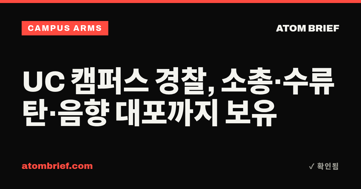 UC 캠퍼스 경찰, 소총·수류탄·음향 대포까지 보유