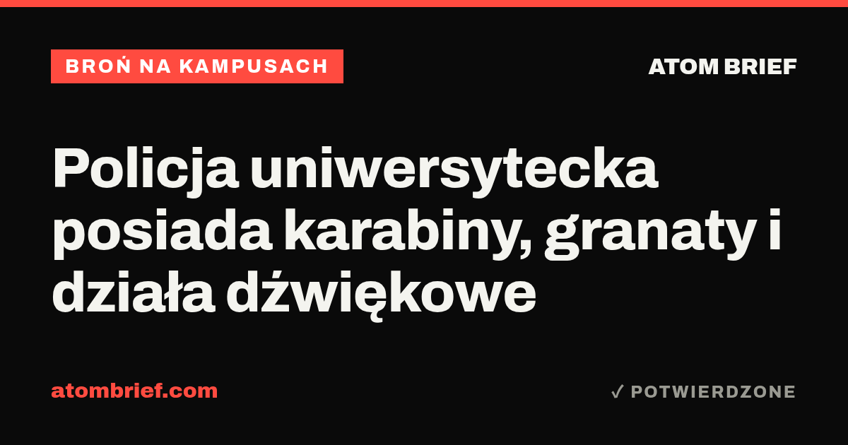 Policja uniwersytecka posiada karabiny, granaty i działa dźwiękowe