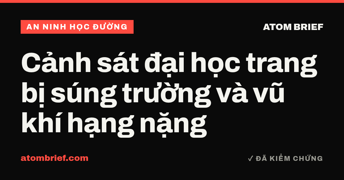Cảnh sát đại học trang bị súng trường và vũ khí hạng nặng