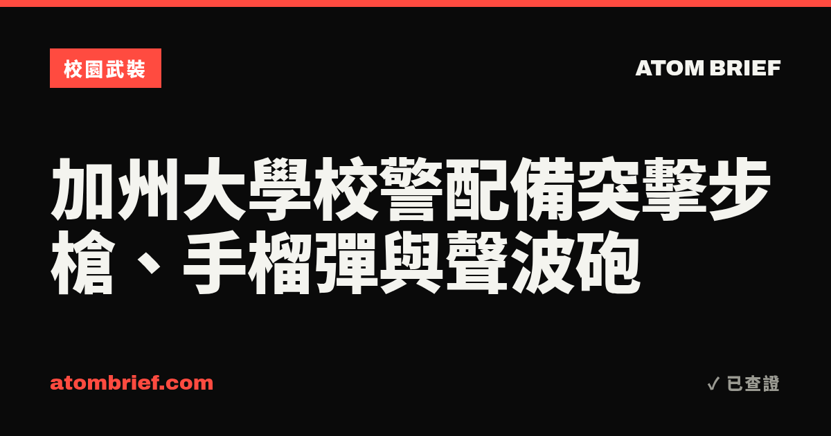 加州大學校警配備突擊步槍、手榴彈與聲波砲