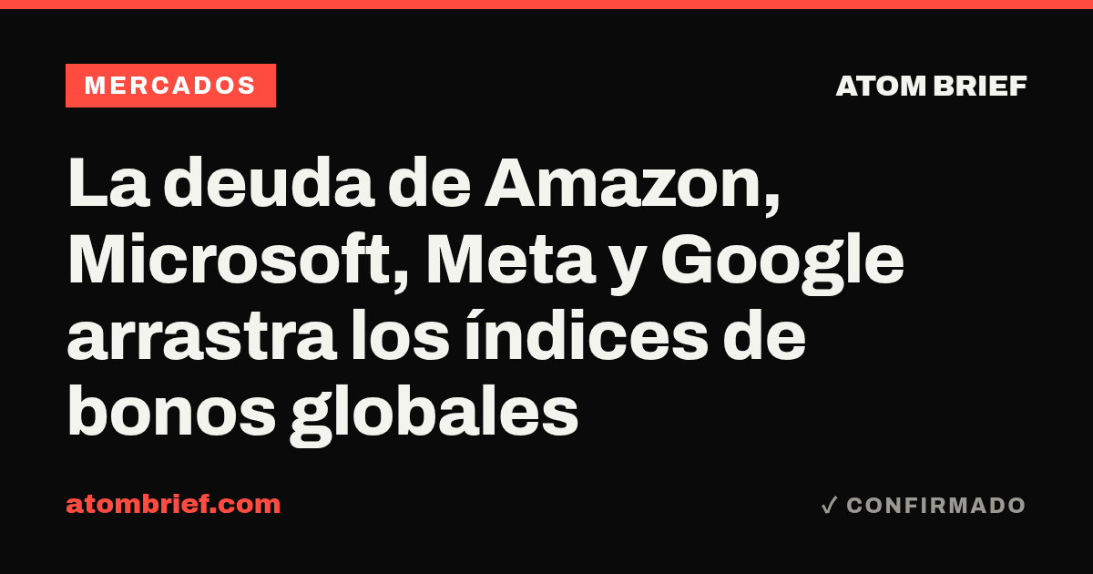 La deuda de Amazon, Microsoft, Meta y Google arrastra los índices de bonos globales